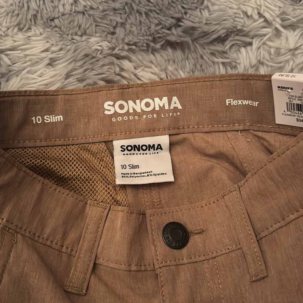 💕5/25💕NWT Boys Sz 10 slim Sonoma Flexwear Tech Cargo Short - Picture 4 of 7
